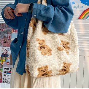 Y2K SHEARLING BEAR TOTE
